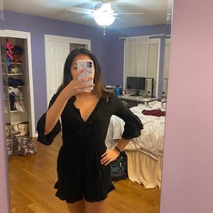 NWOT Abercrombie black ruffle romper